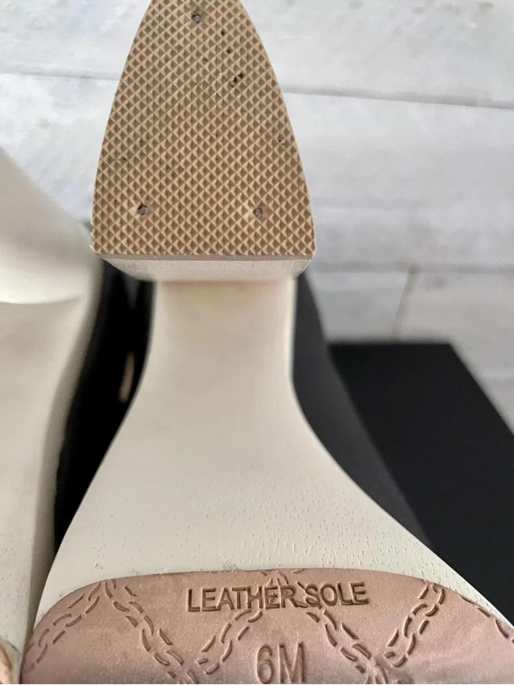 LAMB Black Leather Crisscross Platform Sandals with Cream Platform